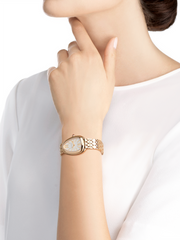 Bvlgari Serpenti Seduttori Quartz Silver Dial Rose Gold Steel Strap Watch For Women - SERPENTI103145