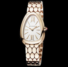 Bvlgari Serpenti Seduttori Quartz Silver Dial Rose Gold Steel Strap Watch For Women - SERPENTI103145