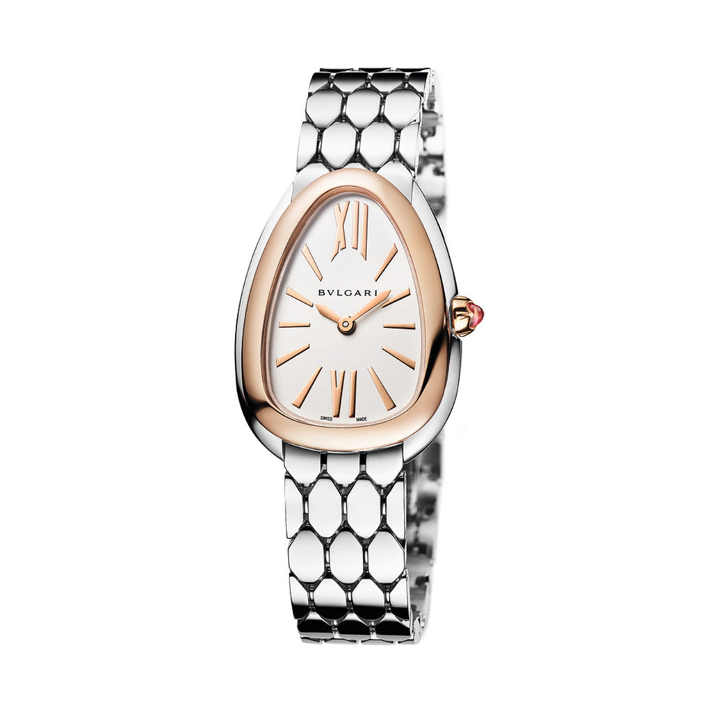 Bvlgari Serpenti Seduttori Quartz Silver Dial Silver Steel Strap Watch For Women - SERPENTI103144