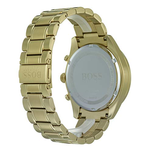 Hugo Boss Trophy White Dial Gold Steel Strap Watch for Men - 1513631 Watches Hugo Boss   