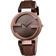 Gucci G Interlocking Brown Dial Brown Leather Strap Watch For Women - YA133504 Watches Gucci   