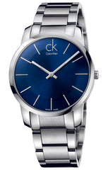 Calvin Klein City Blue Dial Silver Steel Strap Watch for Men - K2G2114N Watches Calvin Klein   