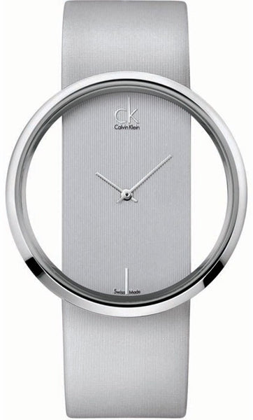 Calvin Klein Glam Transparent Dial Sky Blue Leather Strap Watch for Women - K9423193 Watches Calvin Klein   