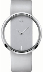 Calvin Klein Glam Transparent Dial Sky Blue Leather Strap Watch for Women - K9423193 Watches Calvin Klein   