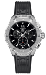 Tag Heuer Aquaracer Quartz Chronograph Black Dial Black Rubber Strap Watch for Men - CAY1110.FT6041 Watches Tag Heuer   