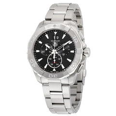 Tag Heuer Aquaracer Chronograph Black Dial Silver Steel Strap Watch for Men - CAY1110.BA0927 Watches Tag Heuer   