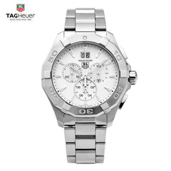 Tag Heuer Aquaracer 43mm White Dial Steel Strap Watch for Men - CAY1111.BA0927 Watches Tag Heuer   