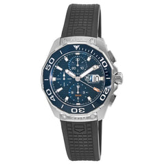 Tag Heuer Aquaracer Chronograph Blue Dial Black Rubber Strap Watch for Men - CAY111B.FT6041 Watches Tag Heuer   