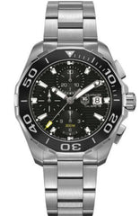 Tag Heuer Aquaracer Calibre 16 Day-Date Black Dial Silver Steel Strap Watch for Men - CAY211A.BA0927 Watches Tag Heuer   