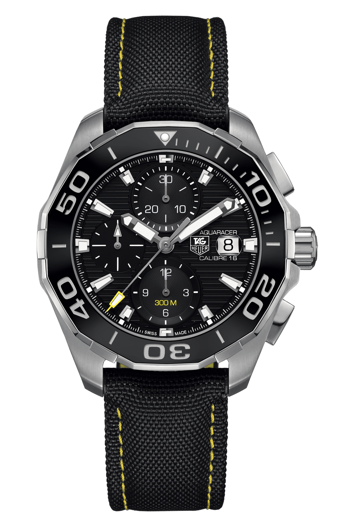 Tag Heuer Aquaracer Automatic Chronograph Black Dial Black Nylon Strap Watch for Men - CAY211A.FC6361 Watches Tag Heuer   