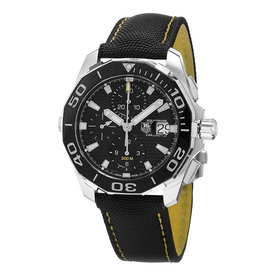 Tag Heuer Aquaracer Automatic Chronograph Black Dial Black Nylon Strap Watch for Men - CAY211A.FC6361 Watches Tag Heuer   