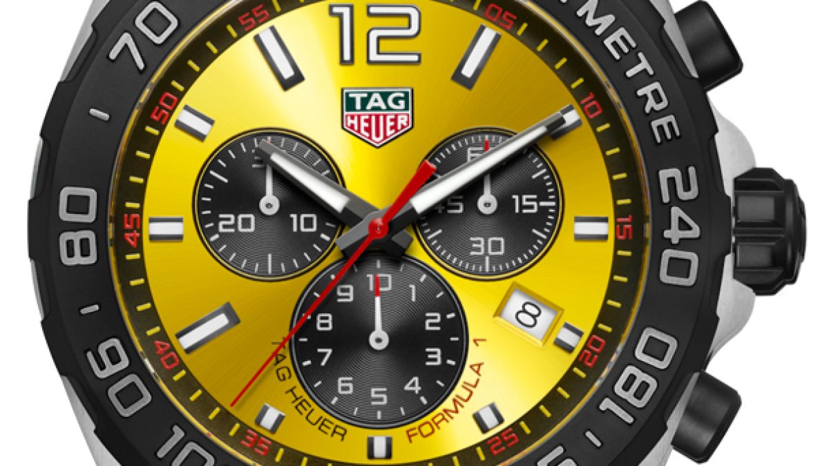 Tag Heuer Formula 1 Chronograph 41mm Yellow Dial Yellow Rubber Strap Watch for Men - CAZ101AM.FT8054 Watches Tag Heuer   