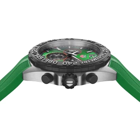 Tag Heuer Formula 1 Chronograph 41mm Green Dial Green Rubber Strap Watch for Men - CAZ101AP.FT8056 Watches Tag Heuer   