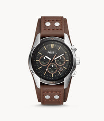 Fossil Coachman Chronograph Black Dial Brown Leather Strap Watch for Men - CH2891 Watches Fossil   