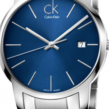 Calvin Klein City Blue Dial Silver Steel Strap Watch for Men - K2G2G14N Watches Calvin Klein   