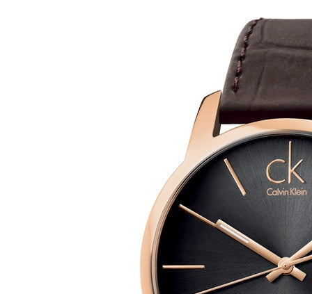 Calvin Klein City Chronograph Brown Dial Brown Leather Strap Watch for Men - K2G2G6G3 Watches Calvin Klein   