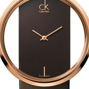 Calvin Klein Glam Transparent Dial Brown Leather Strap Watch for Women - K9423303 Watches Calvin Klein   