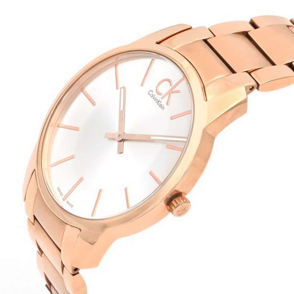 Calvin Klein City White Dial Rose Gold Steel Strap Watch for Men - K2G21646 Watches Calvin Klein   