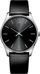 Calvin Klein City Black Dial Black Leather Strap Watch for Men - K2G21107 Watches Calvin Klein   