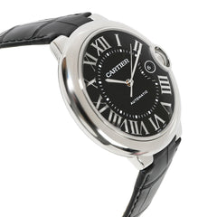 Cartier Ballon Bleu De Cartier Black Dial Black Leather Strap Watch For Men - WSBB0003