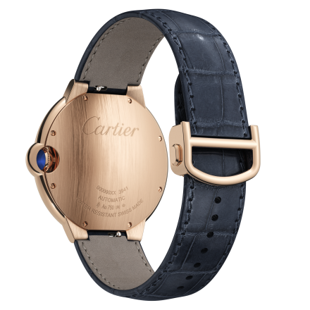 Cartier Ballon Bleu De Cartier Blue Dial Blue Leather Strap Watch For Men - WGBB0036