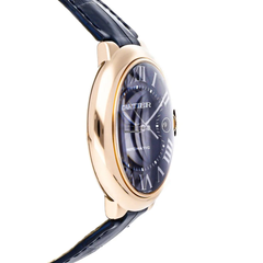 Cartier Ballon Bleu De Cartier Blue Dial Blue Leather Strap Watch For Men - WGBB0036