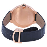 Cartier Ballon Bleu De Cartier Blue Dial Blue Leather Strap Watch For Men - WGBB0036