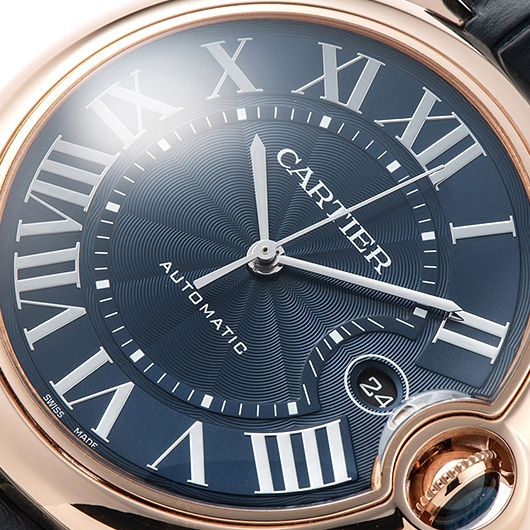 Cartier Ballon Bleu De Cartier Blue Dial Blue Leather Strap Watch For Men - WGBB0036