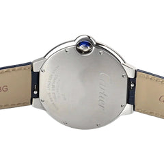Cartier Ballon Bleu De Cartier Blue Dial Blue Leather Strap Watch For Men - WSBB0027