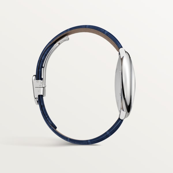 Cartier Ballon Bleu De Cartier Blue Dial Blue Leather Strap Watch For Men - WSBB0027