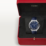 Cartier Ballon Bleu De Cartier Blue Dial Blue Leather Strap Watch For Men - WSBB0027
