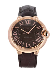 Cartier Ballon Bleu De Cartier Brown Dial Brown Leather Strap Watch For Men - W6920037