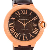 Cartier Ballon Bleu De Cartier Brown Dial Brown Leather Strap Watch For Men - W6920037