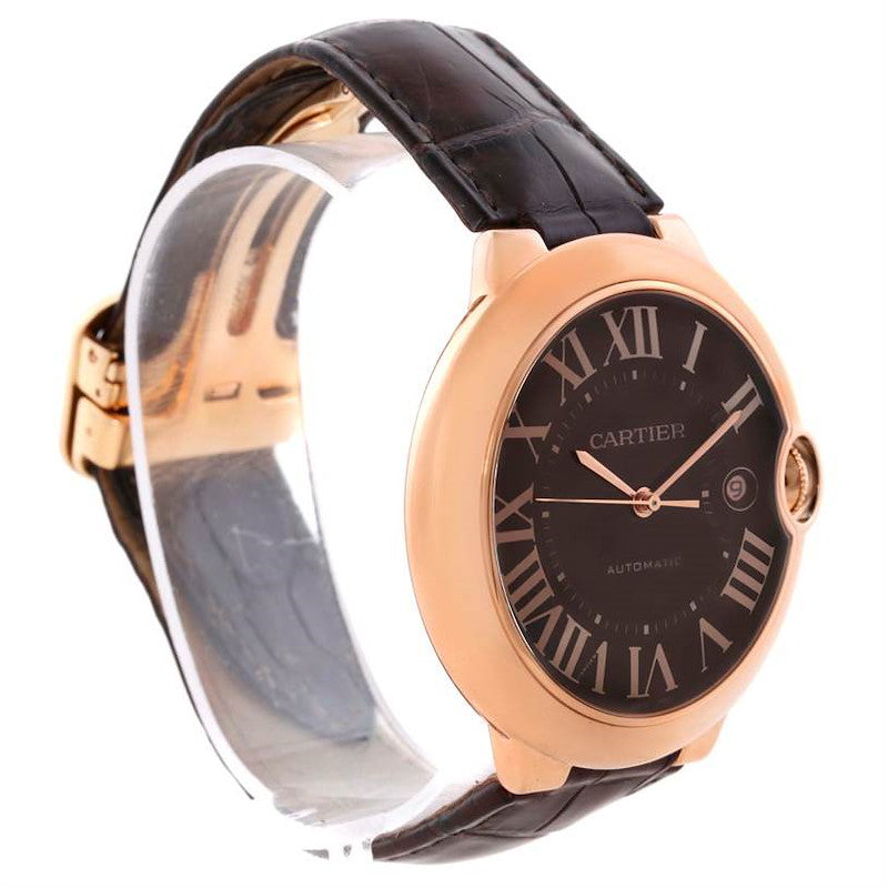 Cartier Ballon Bleu De Cartier Brown Dial Brown Leather Strap Watch For Men - W6920037
