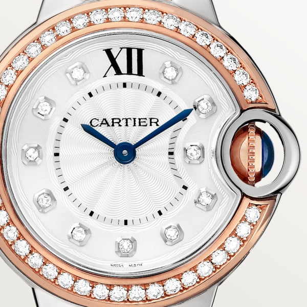 Cartier Ballon Bleu De Cartier Diamonds Mother Of Pearl Dial Two Tone Steel Strap Watch For Women - W3BB0025