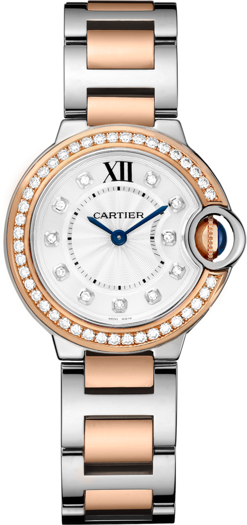 Cartier Ballon Bleu De Cartier Diamonds Mother Of Pearl Dial Two Tone Steel Strap Watch For Women - W3BB0025