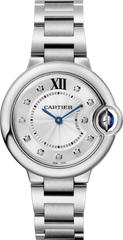 Cartier Ballon Bleu De Cartier Diamonds Silver Dial Silver Steel Strap Watch For Women - W4BB0022