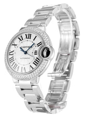 Cartier Ballon Bleu De Cartier Diamonds Silver Dial Silver Steel Strap Watch For Women - WE902035