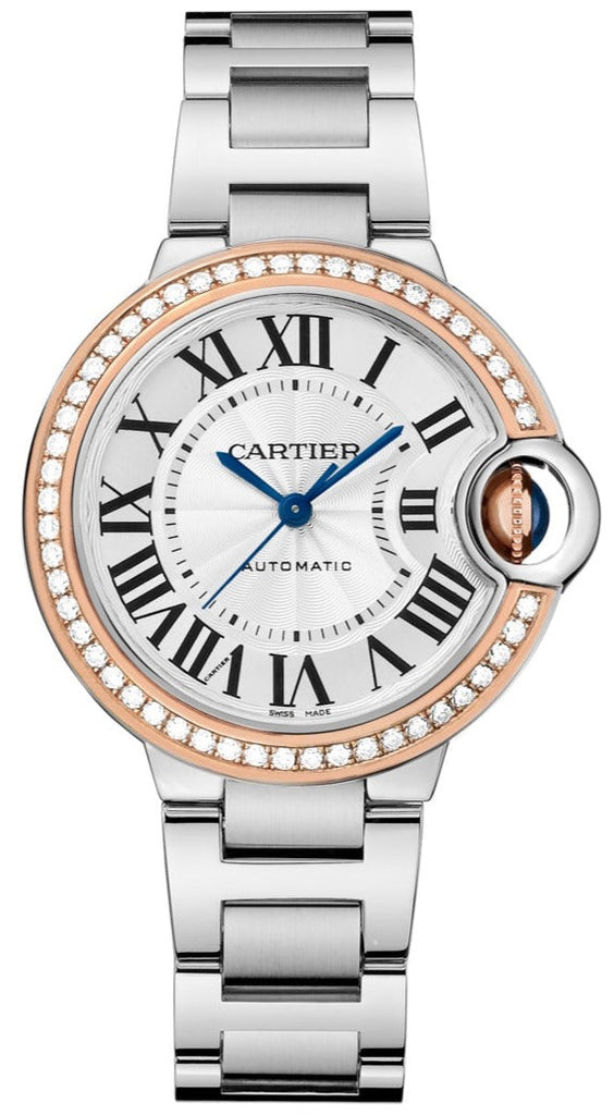 Cartier Ballon Bleu De Cartier Diamonds Silver Dial Silver Steel Strap Watch For Women - WE902080