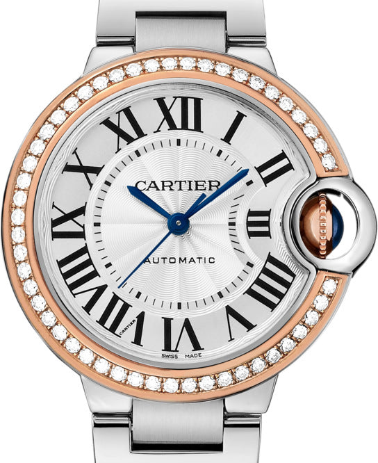 Cartier Ballon Bleu De Cartier Diamonds Silver Dial Silver Steel Strap Watch For Women - WE902080