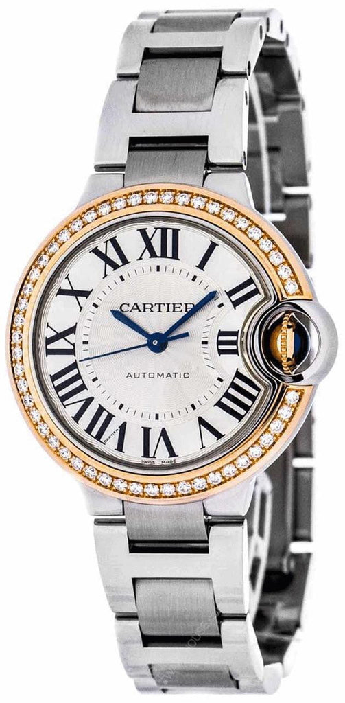 Cartier Ballon Bleu De Cartier Diamonds Silver Dial Silver Steel Strap Watch For Women - WE902080