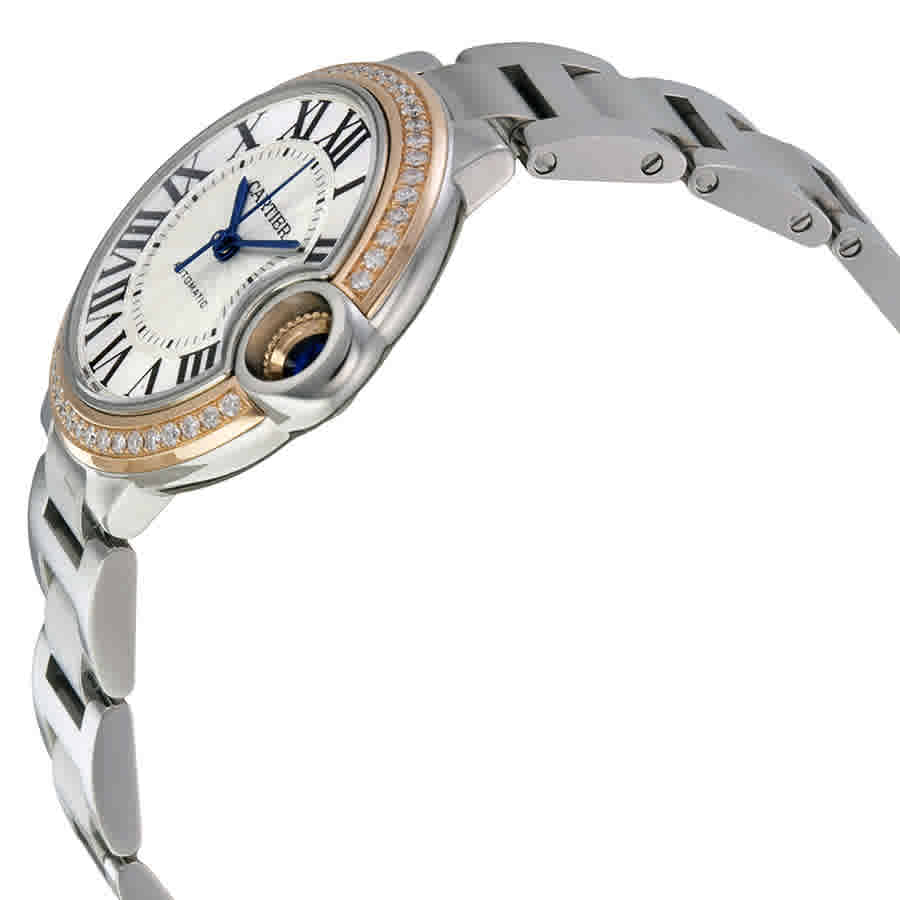 Cartier Ballon Bleu De Cartier Diamonds Silver Dial Silver Steel Strap Watch For Women - WE902080