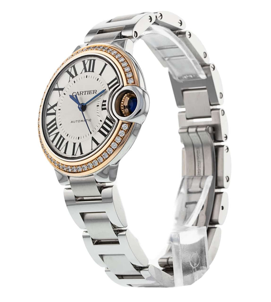 Cartier Ballon Bleu De Cartier Diamonds Silver Dial Silver Steel Strap Watch For Women - WE902080