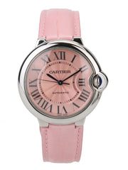 Cartier Ballon Bleu De Cartier Pink Dial Pink Leather Strap Watch For Women - WSBB0007