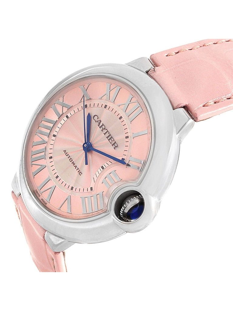 Cartier Ballon Bleu De Cartier Pink Dial Pink Leather Strap Watch For Women - WSBB0007