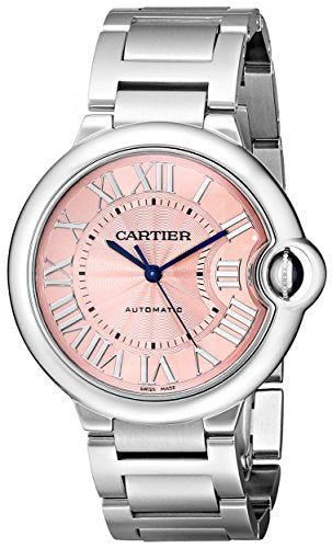 Cartier Ballon Bleu De Cartier Pink Dial Silver Steel Strap Watch For Women - W6920041