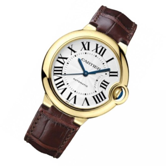 Cartier Ballon Bleu De Cartier Silver Dial Brown Leather Strap Watch For Women - W6920097