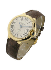 Cartier Ballon Bleu De Cartier Silver Dial Brown Leather Strap Watch For Women - W6920097