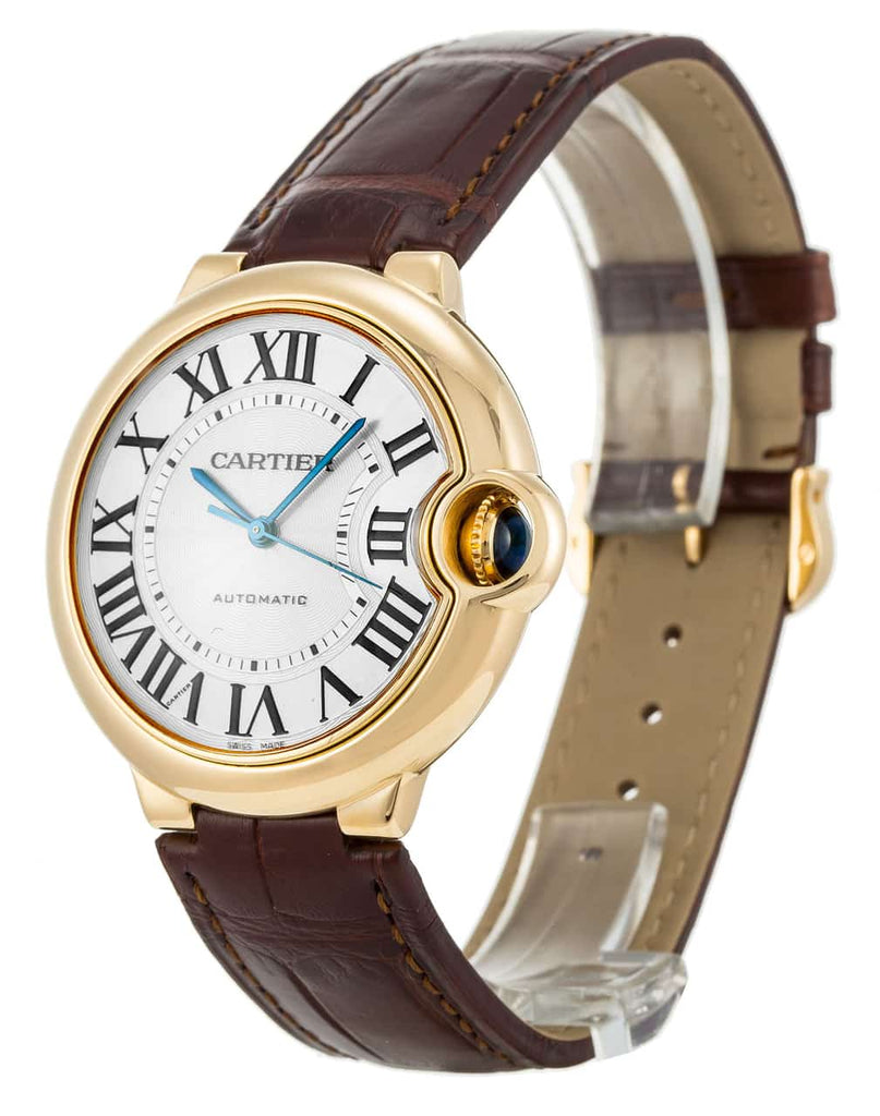 Cartier Ballon Bleu De Cartier Silver Dial Brown Leather Strap Watch For Women - W6900356