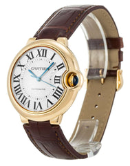 Cartier Ballon Bleu De Cartier Silver Dial Brown Leather Strap Watch For Women - W6920097